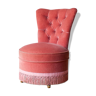 Fauteuil chauffeuse velours rose boudoir