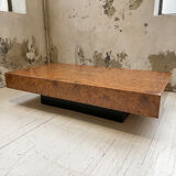 Italian coffee table elm magnifying glass