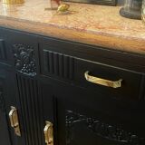 Black Art Deco sideboard with marble top