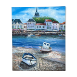 Marine, oil on canvas "les sables d'Olonne" signed Rossini