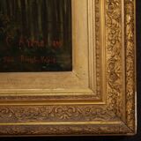 Peinture à l'huile sur toile, signée et datée de 1899, représentant un paysage français.