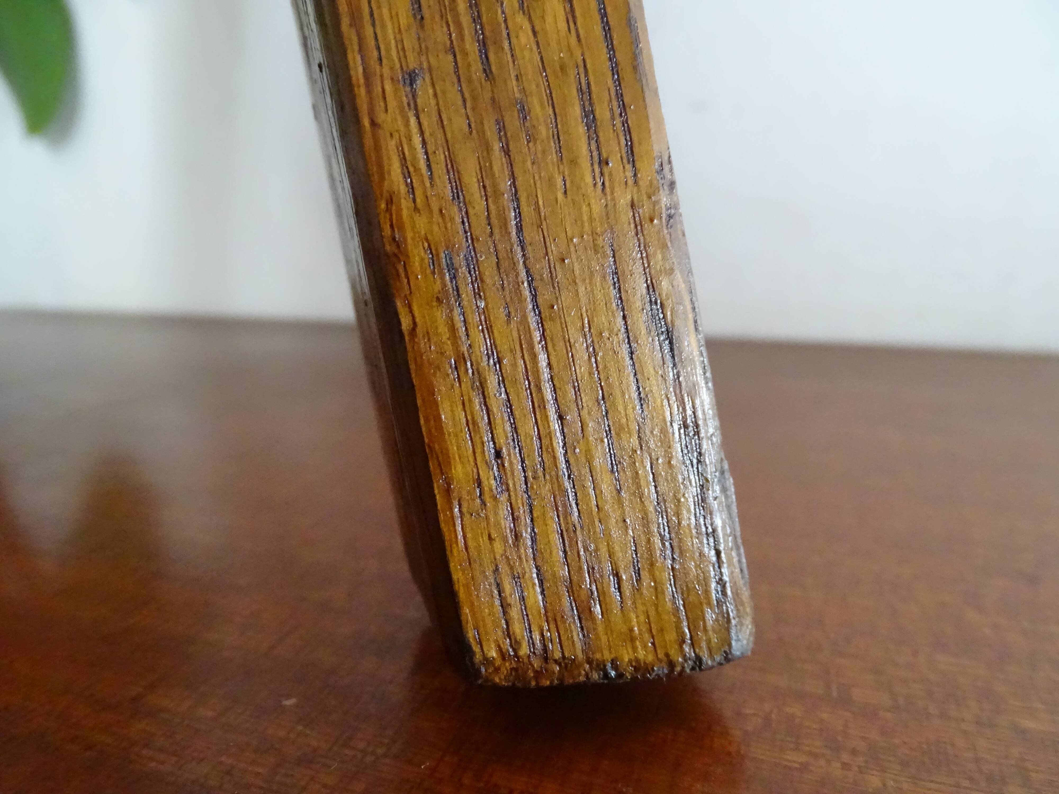 Brutalist wood tripod foot stool