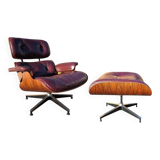 Burgundy Herman Miller Original Rosewood Eames Lounge Chair and Ottoman