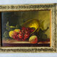 Pair of still life paintings with fruit, late 19th century.
