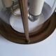 Antique entrance hall lantern - 3 lights - brass & convex glass