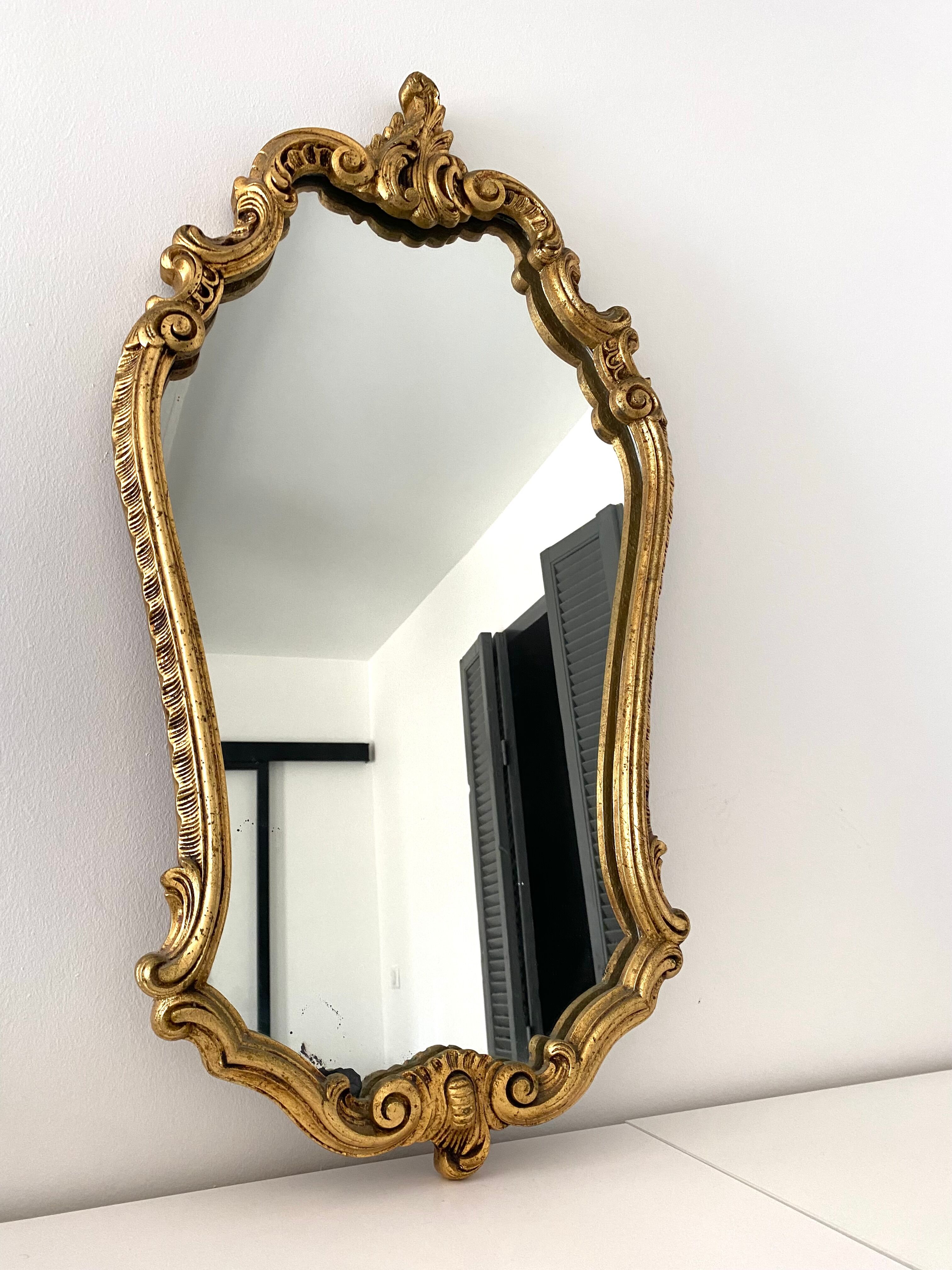 Vintage baroque style mirror, 84x43 cm