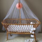Vintage rattan cradle