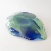 Vintage Leaf Design Glass Tray from Marinha Grande, 1960s