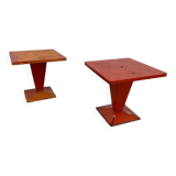 Pair of Tolix Kub model tables from the 1950s