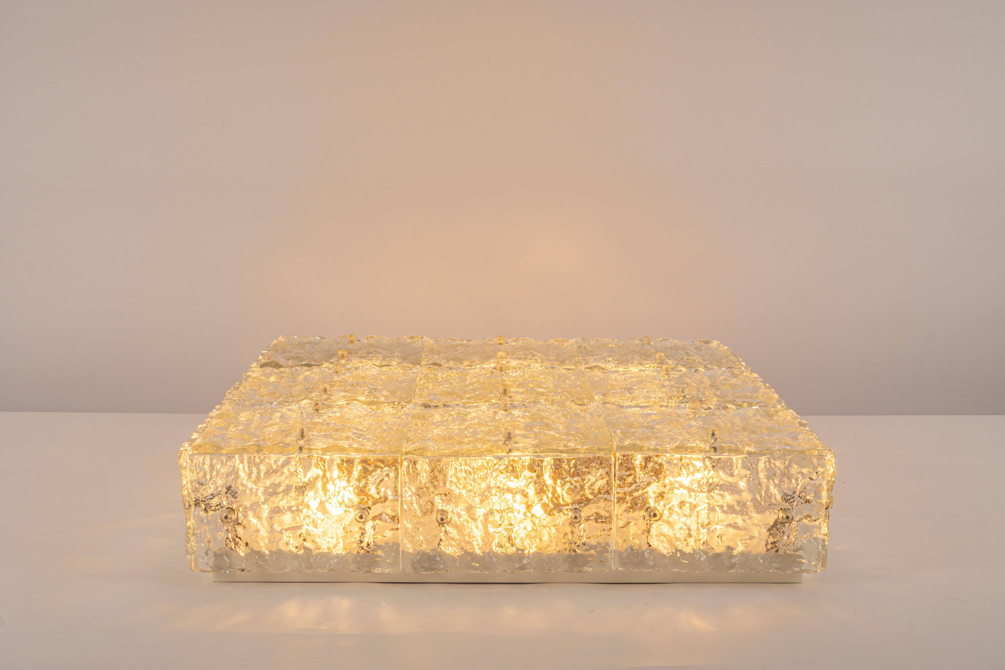 Large Murano glass ceiling light by Kalmar, Austria, 1960s.