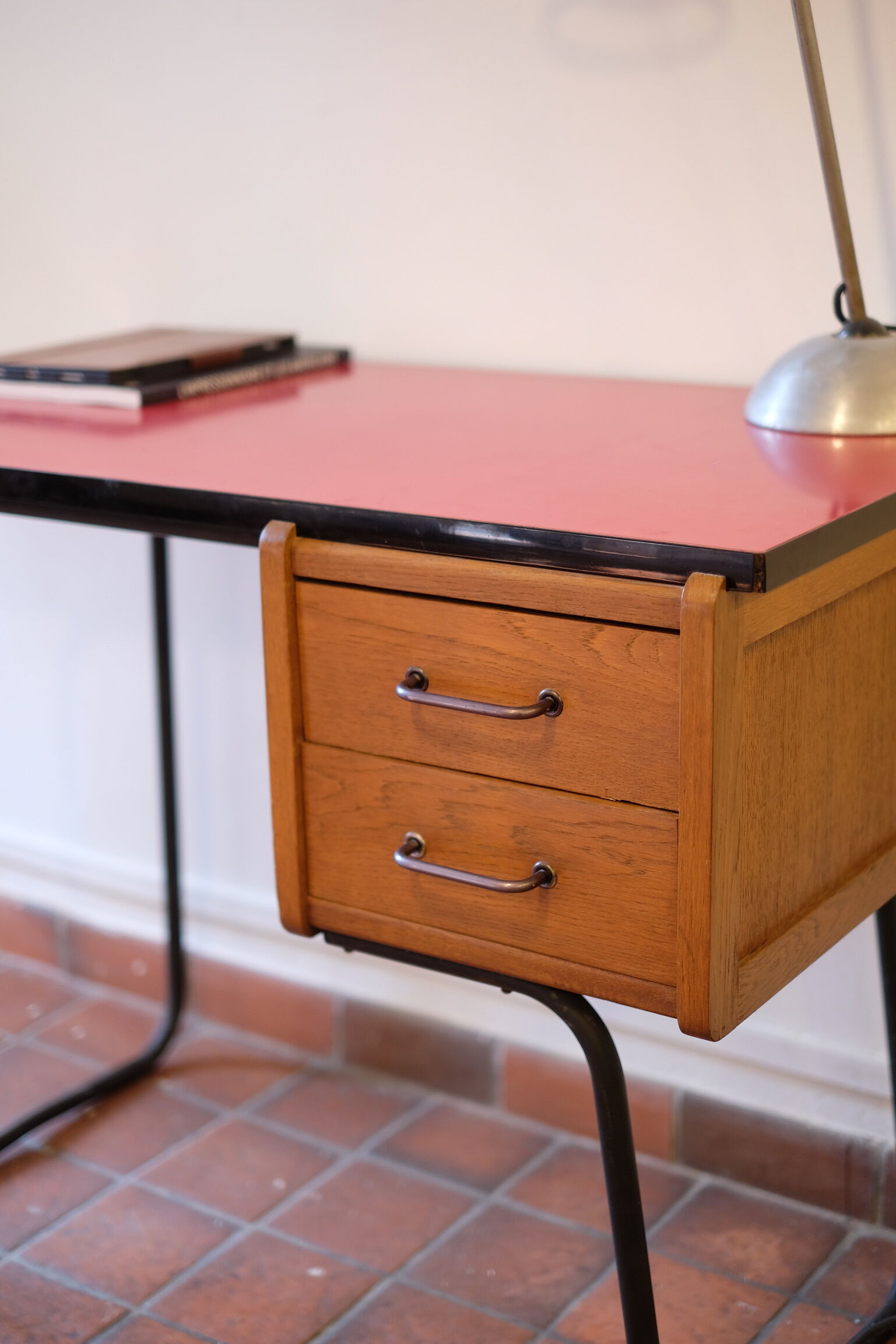 Vintage red formica desk