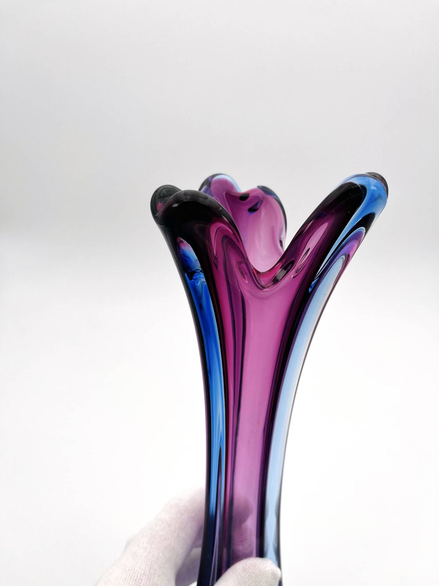 Vase Sommerso Murano violet et bleu
