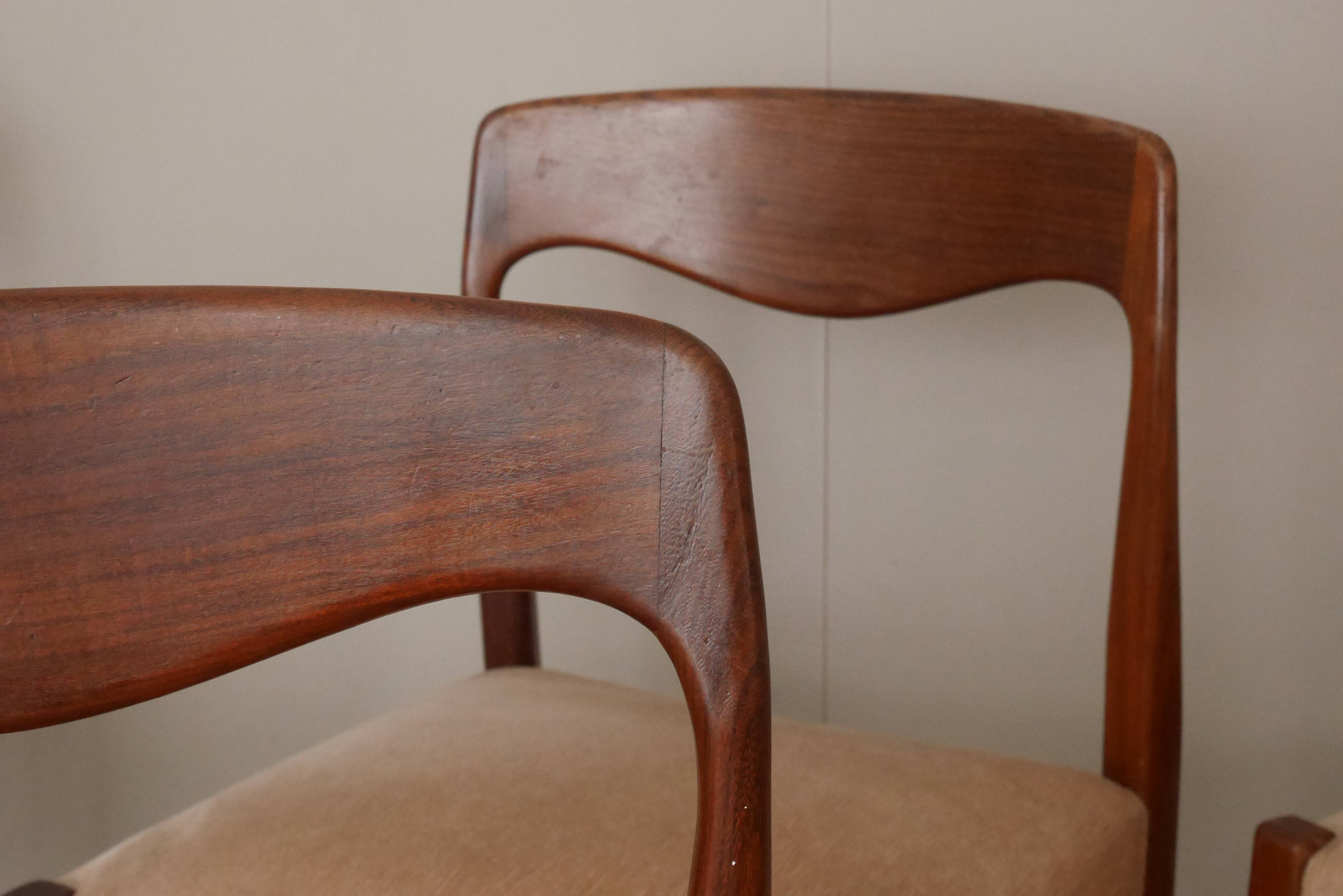 6 candinave teak chairs from the 60s