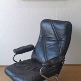Scandinavian design leather armchair 70s
