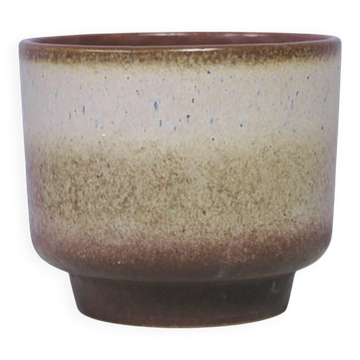 Cache-pot en céramique marron et beige, Allemagne de l'Ouest