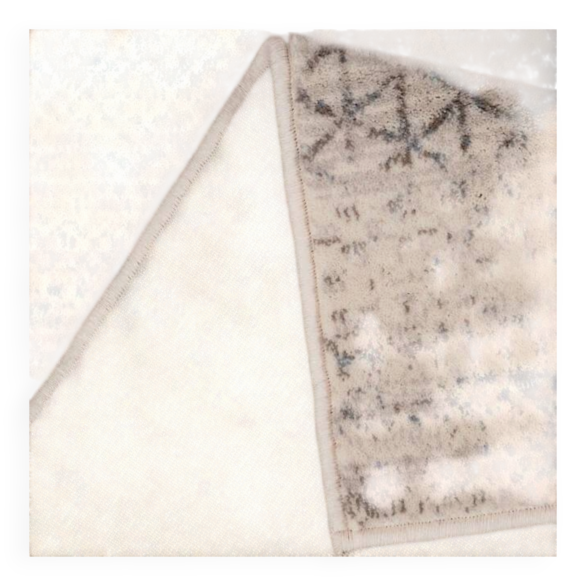 Beige wool ethnic rug