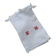 Old towel in white bee-niz cotton and red embroidery EM
