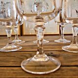 6 Verres vin rouge Cristal d'Arques Matignon, cristal gravé