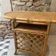 Table d'appoint, desserte en rotin, 2 niveaux
