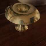 Round brass cellar rat candle holder