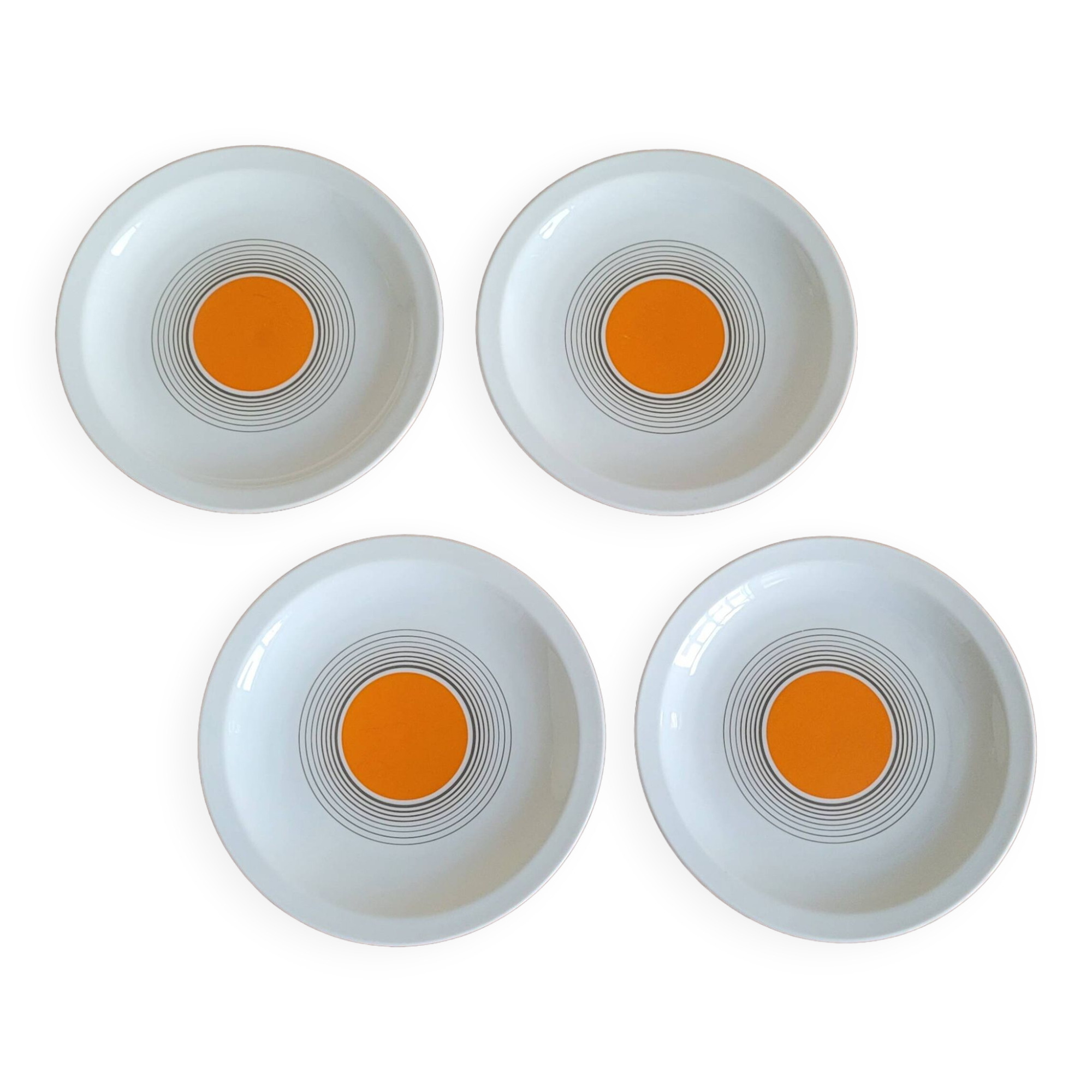 Set of 4 orange plates Bareuther 131