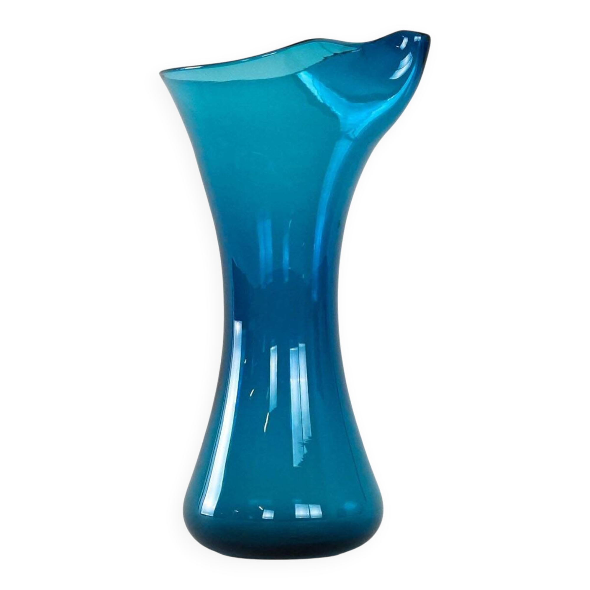 Cobalt glass jug, Danish design, 1950s, made in Denmark