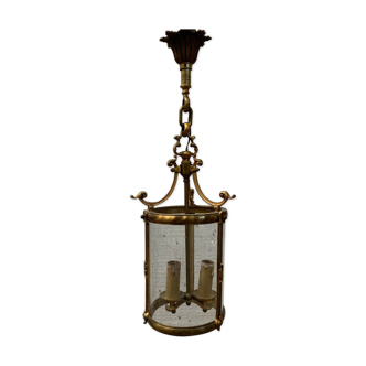 Lanterne ronde en laiton deux bras de lumière XX siècle