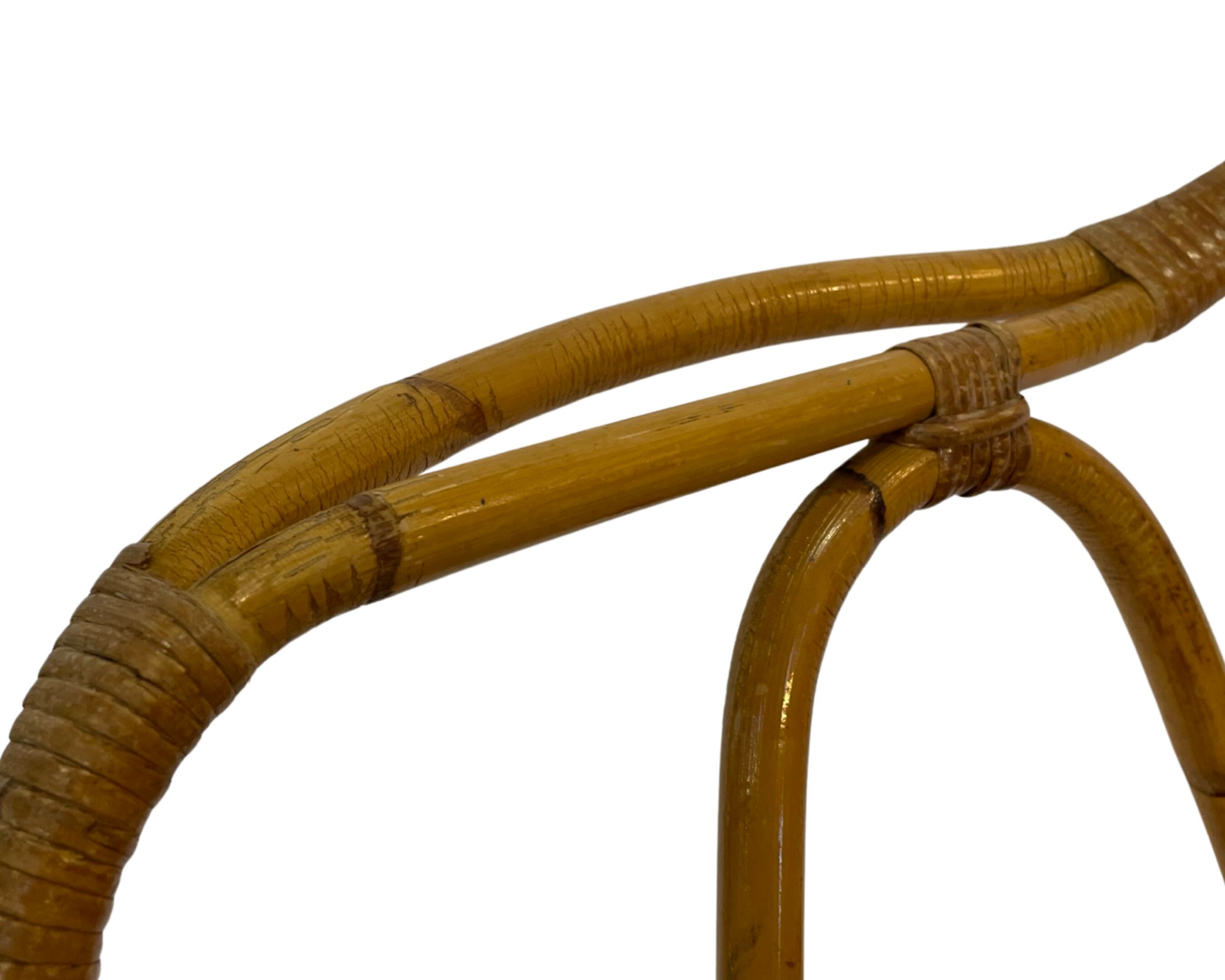 Rattan easy chair by Dirk van Sliedregt Rohe Noordwolde 1960 in the Netherlands