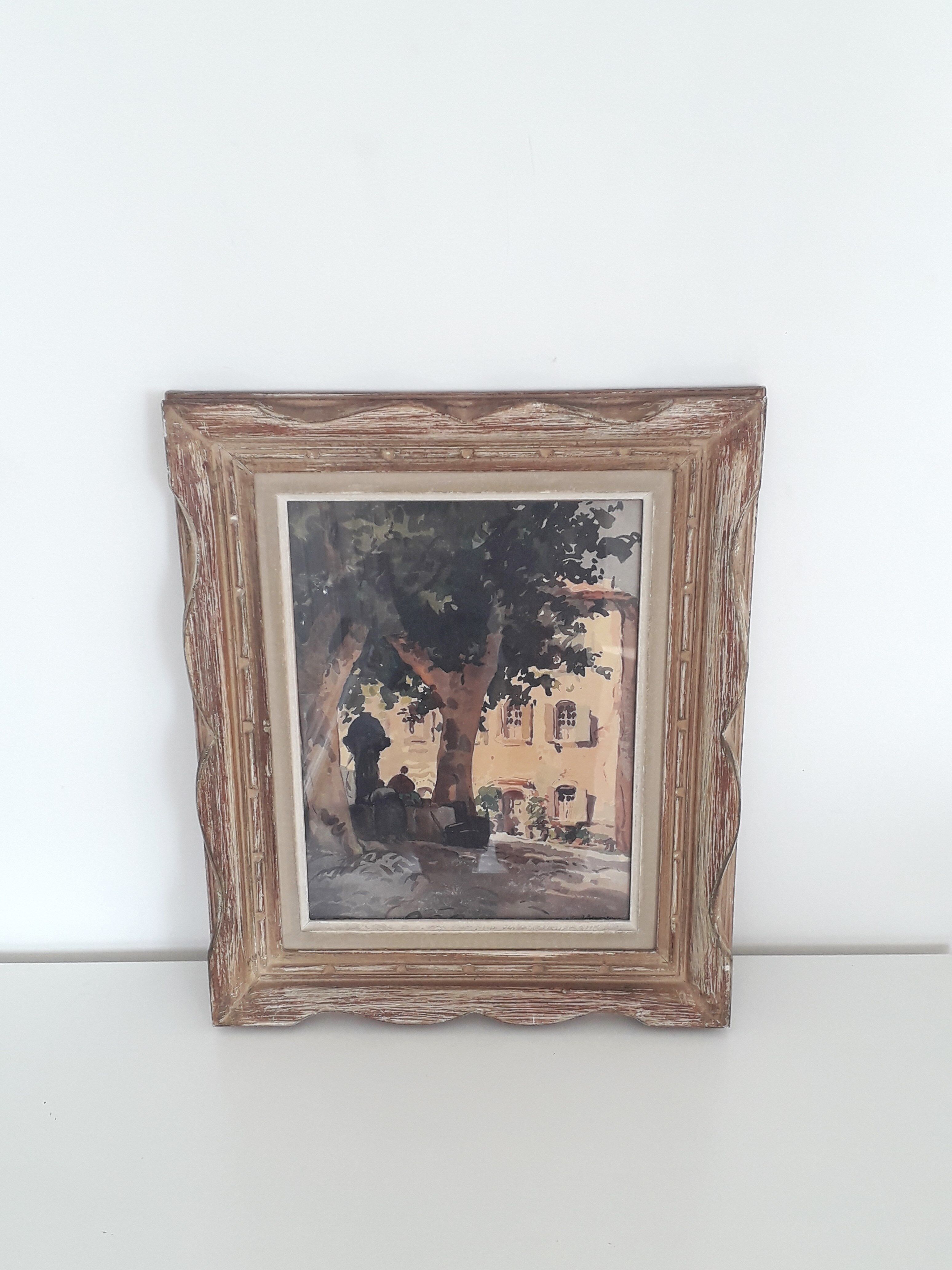 Gouache painting on cardboard signed a.Bernier - Framed under glass - 1970-80