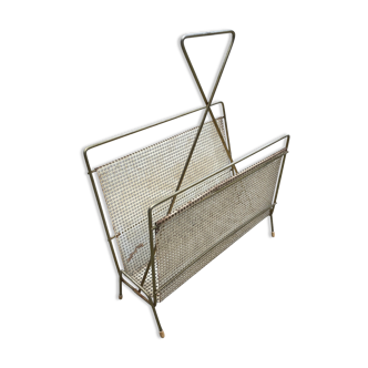 Vintage magazine rack 60s brass design