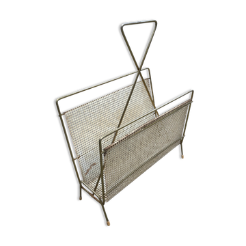 Vintage magazine rack 60s brass design