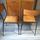 6 vintage school chairs compass feet