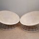 Paire de fauteuils corbeille scoubidou