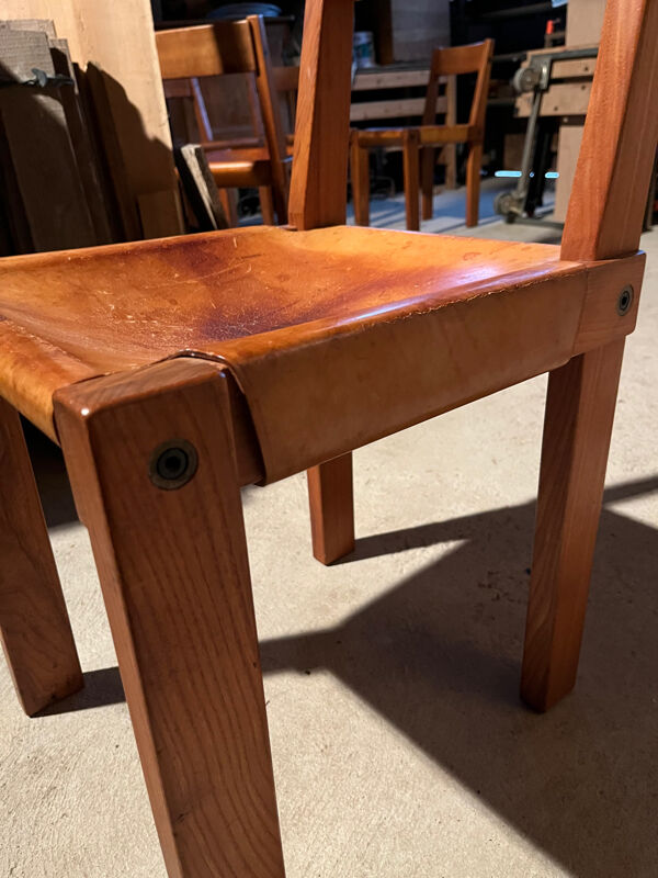 1 lot de 6 chaises par Pierre Chapo