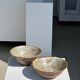 Duo of ceramic bowls interior glazed exterior matt raw earth