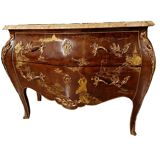 Curved chest of drawers Japanese décor Louis xv style