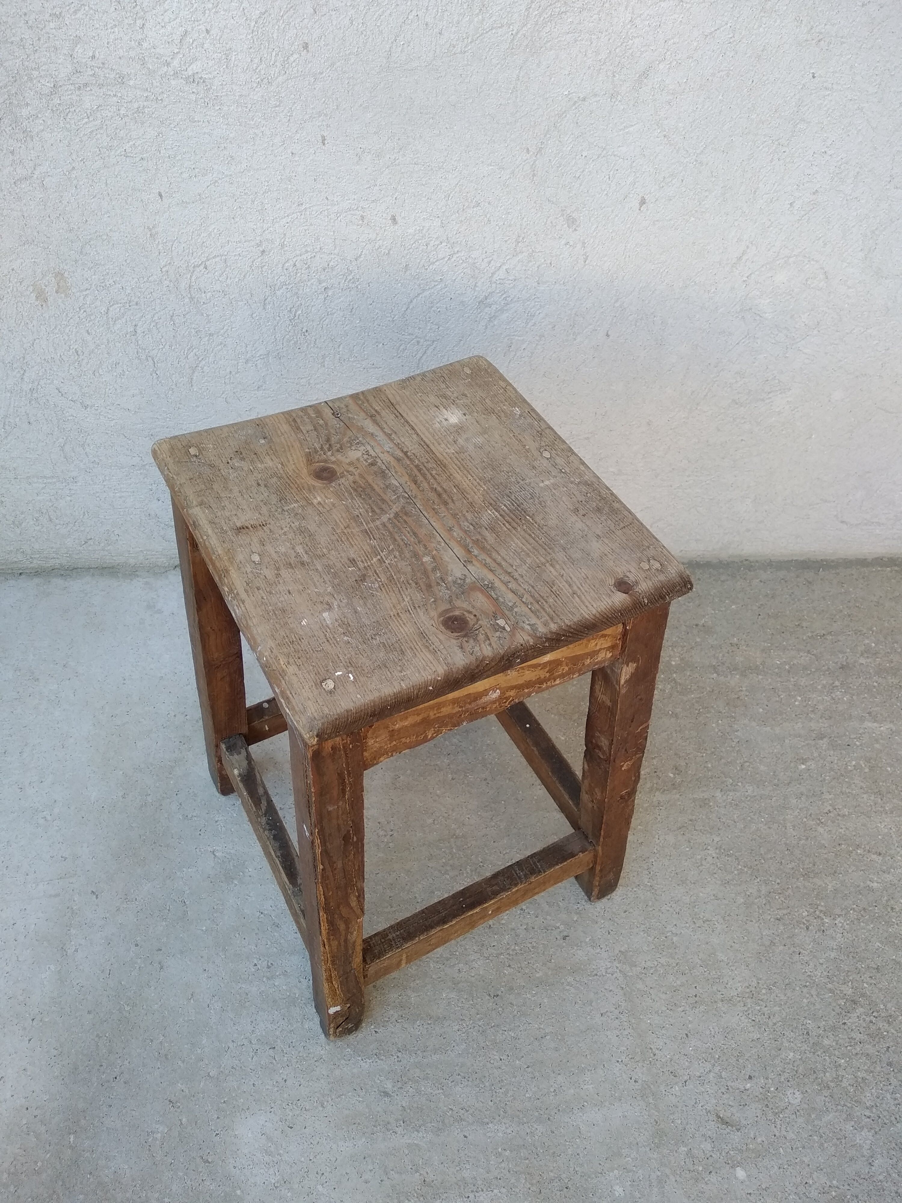Antique wooden workshop stool