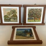 Trio of small signed paintings