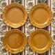 4 dessert plates in ceramic Pichon Uzes ochre yellow