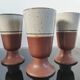 Vintage ceramic set – Jug & 4 footed glasses 70s - Korea