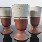 Vintage ceramic set – Jug & 4 footed glasses 70s - Korea