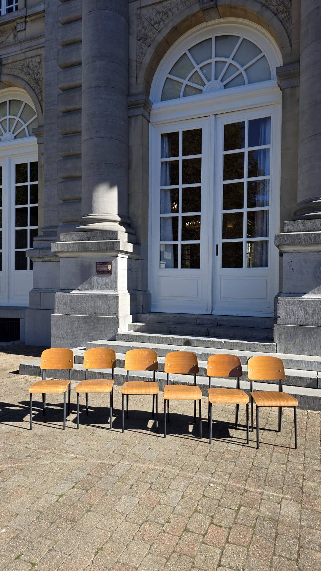 Set of 6 Métropole chairs no. 305 numbered by Jean Prouvé.