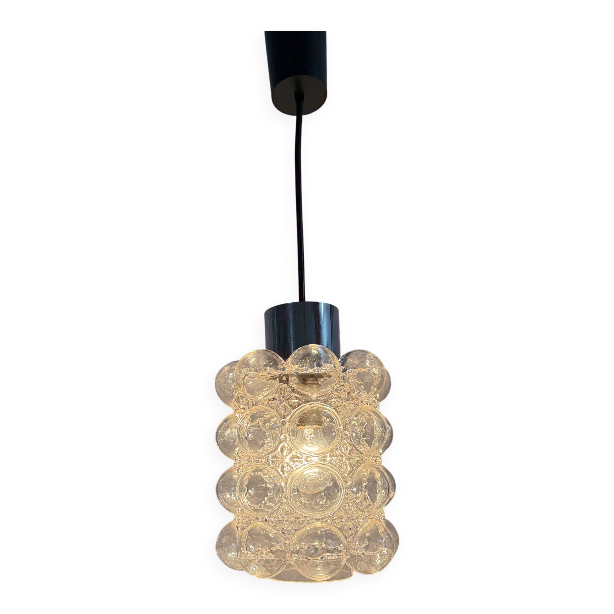 Large Bubble Glass Pendant by Helena Tynell for Limburg, Germany, 1970s