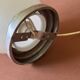 Lampe globe en opaline et aluminium, 1950