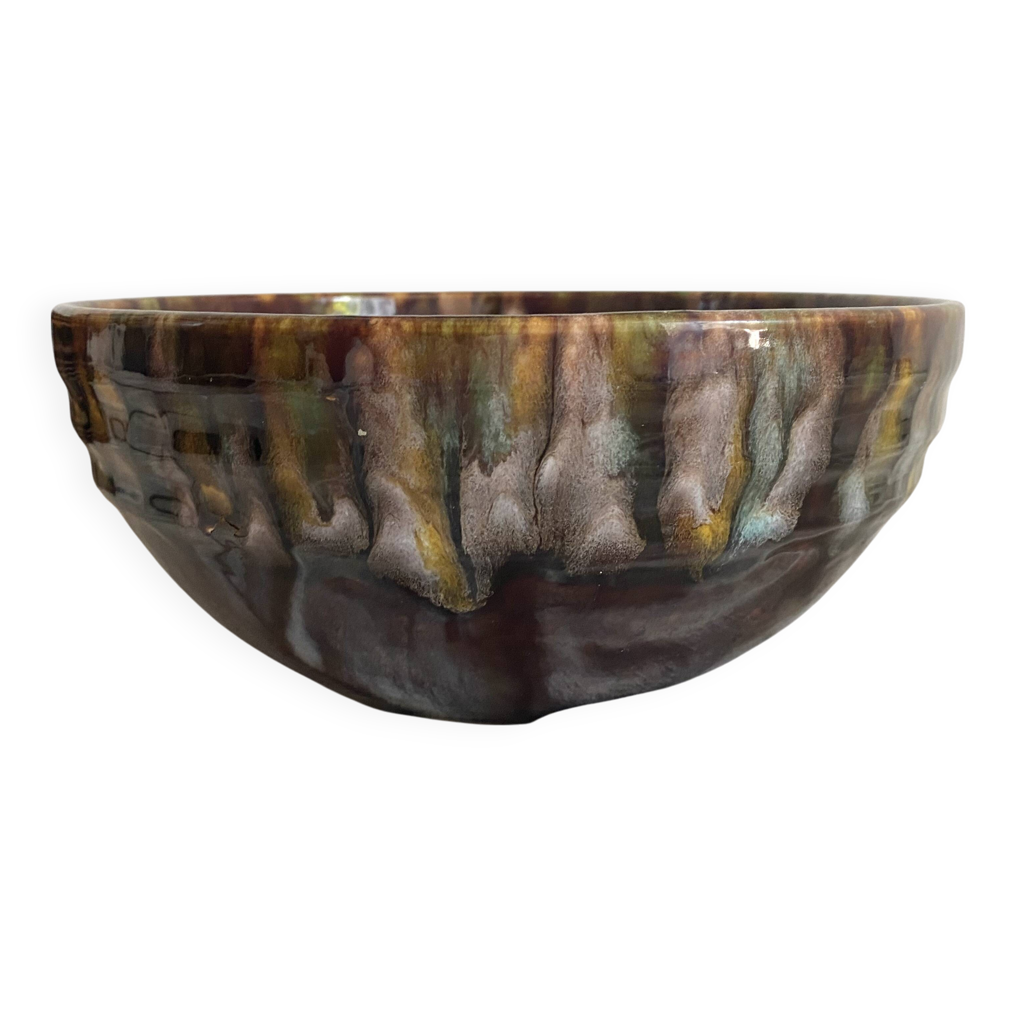 Vintage salad bowl from the Saint Jean de Bretagne earthenware factory