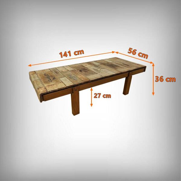 Table Basse signée R. Capron, Collection les Herbiers, Vallauris – 1960