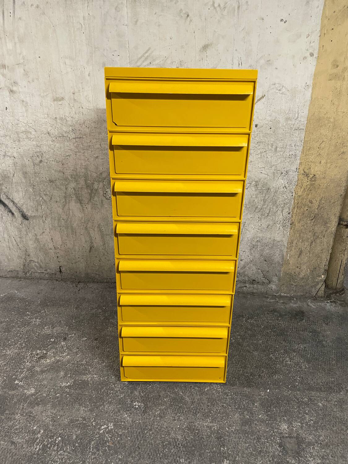 Yellow chest of drawers model 4601 by Simon Fussell for Kartell, 1970s