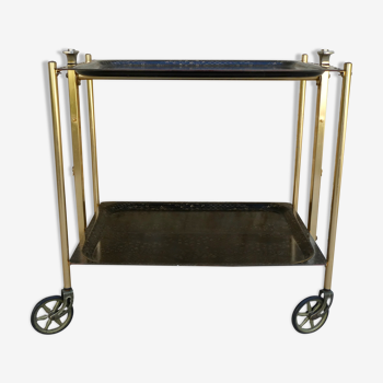 Textable folding trolley on wheels in 70s formica