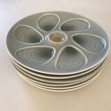 Six Salins oyster plates