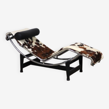 Cassina LC4 Chaise Longue In Ponyskin By Le Corbusier, Charlotte Perriand